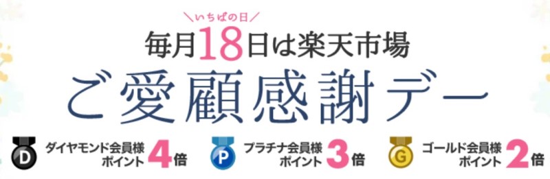 １８日はいちばの日。会員ランクが高ければお得に